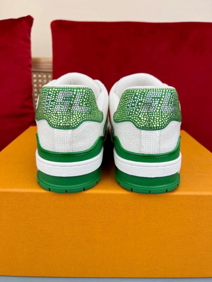 Louis Vuitton LV Trainer Green Strass