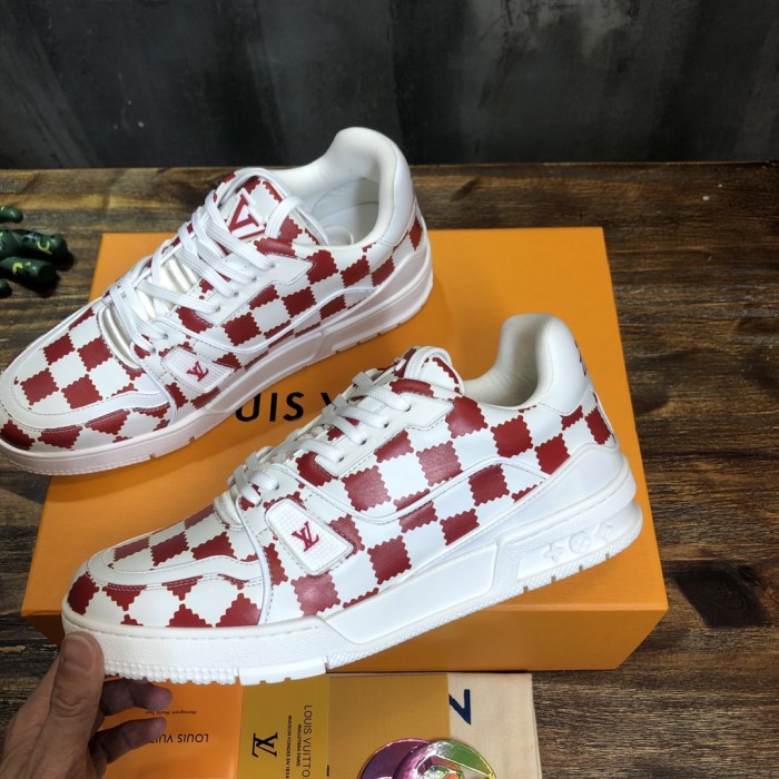 Louis Vuitton Trainer Red White Damier
