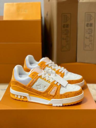 Louis Vuitton Trainer Yellow Monogram Denim White