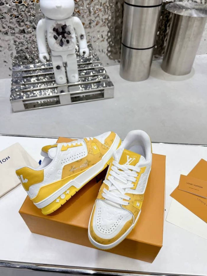 Louis Vuitton Trainer White Yellow Monogram