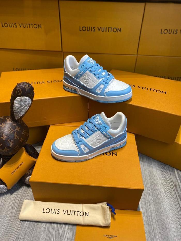 Louis Vuitton Trainer Low White Sky Blue