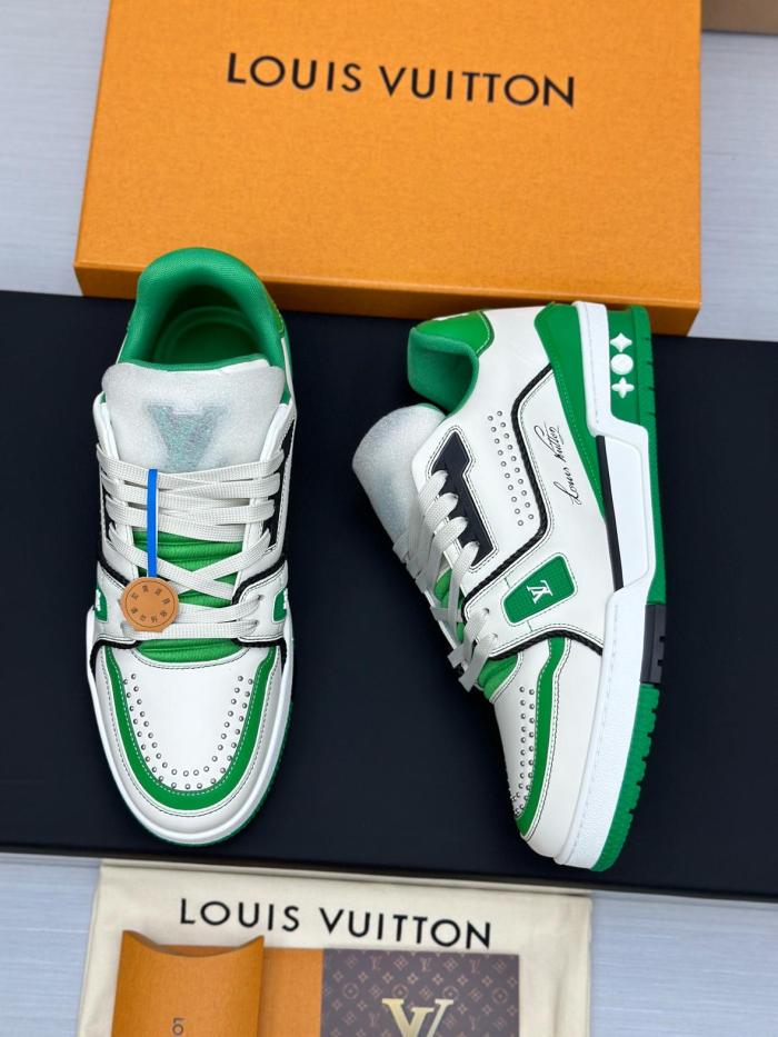 Louis Vuitton LV Trainer White Green