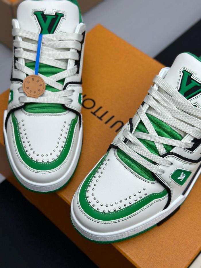Louis Vuitton LV Trainer White Green