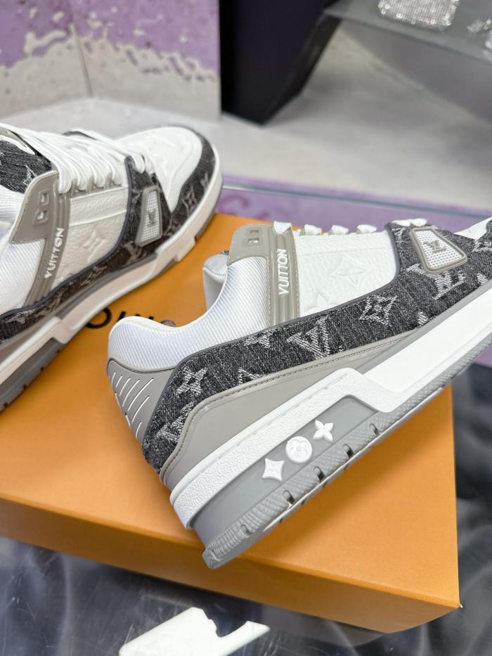 Louis Vuitton Trainer Monogram Denim Grey White