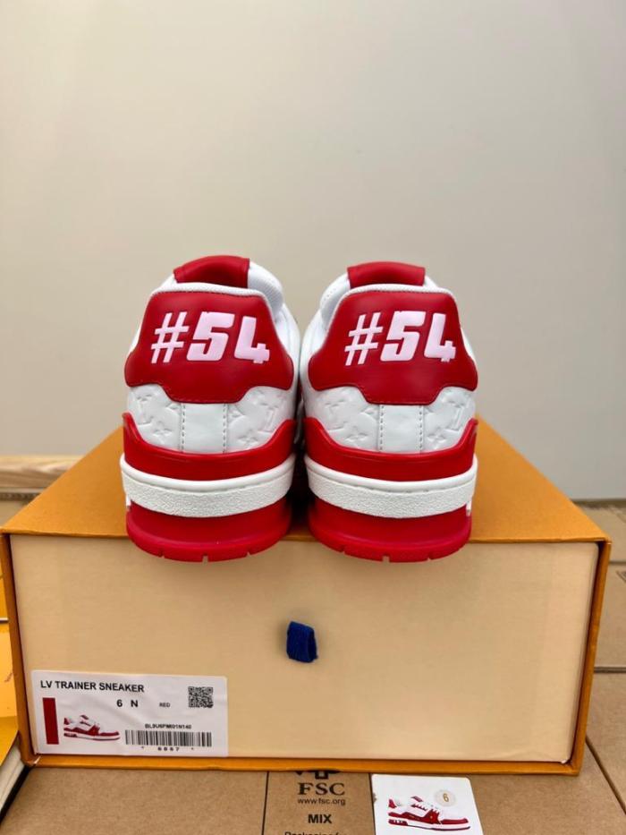 Louis Vuitton Trainer #54 Signature Red White