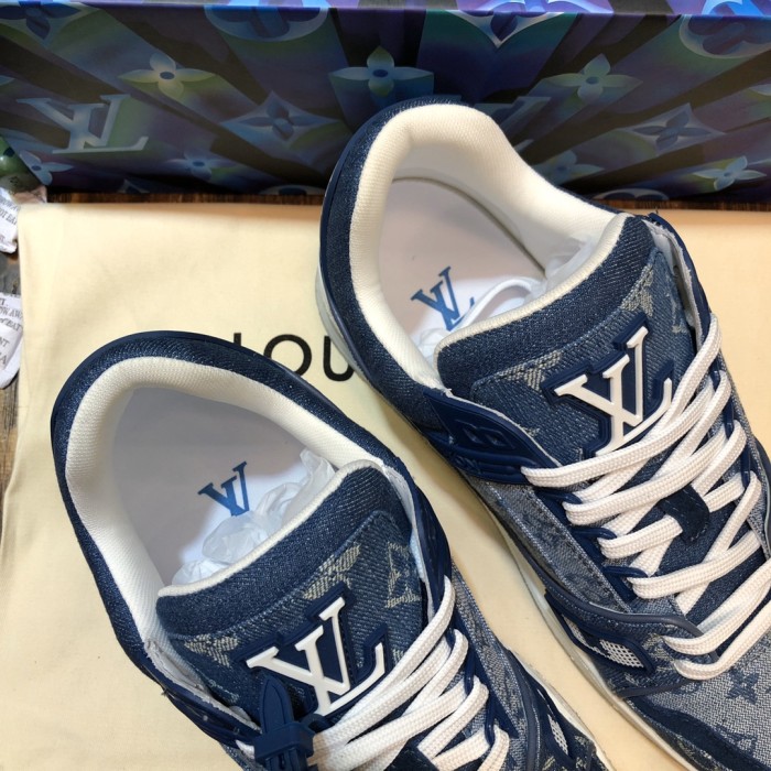 Louis Vuitton Trainer Sneaker Denim Monogram