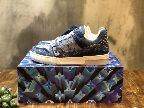 Louis Vuitton Trainer Sneaker Denim Monogram