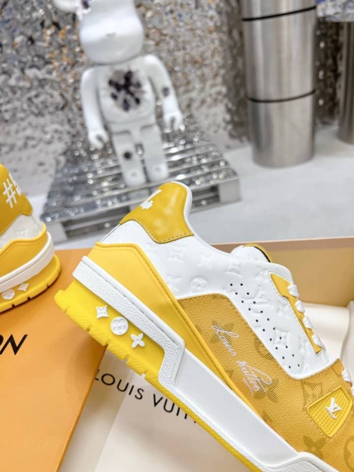 Louis Vuitton Trainer White Yellow Monogram