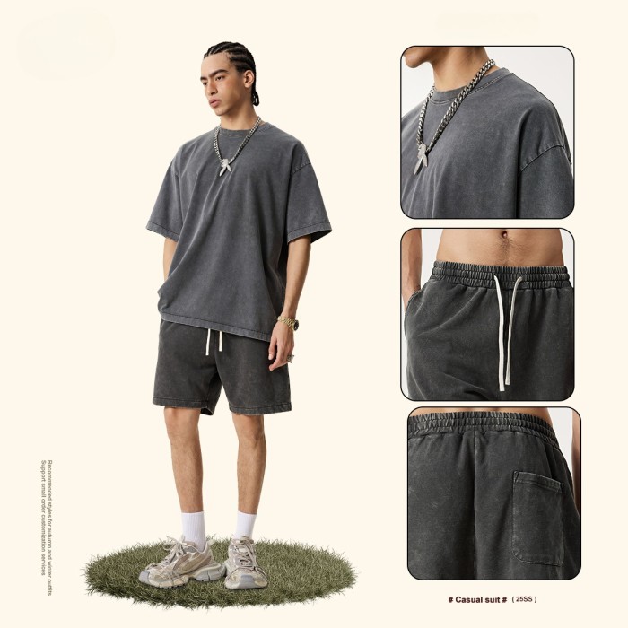 Oversized T-shirt and shorts set 8 colors Customized logo Balenciaga