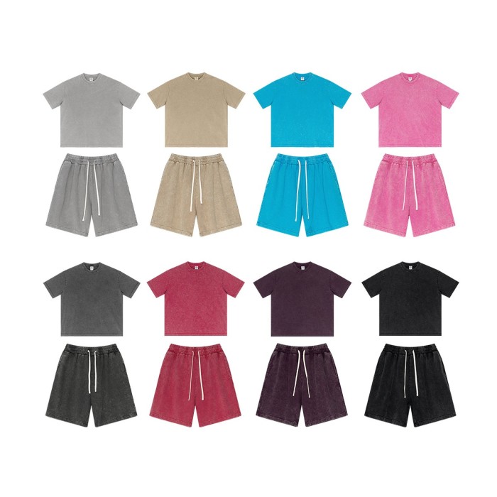 Oversized T-shirt and shorts set 8 colors Customized logo Balenciaga