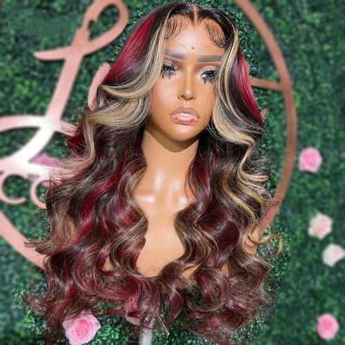 Human Virgin Hair Pre Plucked Ombre 13x4 Tranaparent Lace Front Wig And Full Lace Wig For Black Woman Free Shipping (YM0328)