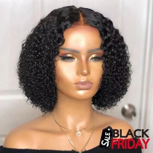 Human Virgin Hair Pre Plucked 13x6 Tranaparent Lace Front Wig And Curly Lace Wig For Black Woman Free Shipping (YM0165)