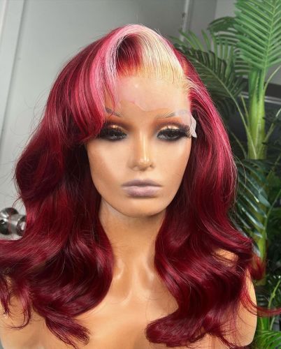 Human Virgin Hair Pre Plucked Ombre 13x4 Lace Front Wig And Full Lace Wig For Black Woman Free Shipping (YM0297)