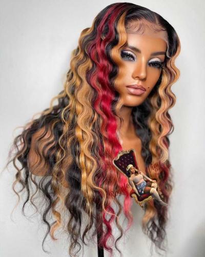 Human Virgin Hair Pre Plucked Ombre 13x4 Tranaparent Lace Front Wig And Full Lace Wig For Black Woman Free Shipping (YM0287)