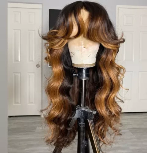Human Virgin Hair Pre Plucked Ombre 13x4 Tranaparent Lace Front Wig And Full Lace Wig For Black Woman Free Shipping (YM0265)