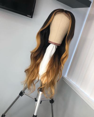 Human Virgin Hair Pre Plucked 13x4 Tranaparent Lace Front Wig And Full Lace Wig And Ombre Lace Wig For Black Woman Free Shipping (YM0007)