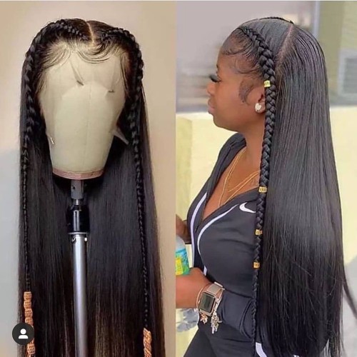 Human Virgin Hair Pre Plucked 13x4 HD Swiss Lace Front Wig For Black Woman Free Shipping(YM0247)