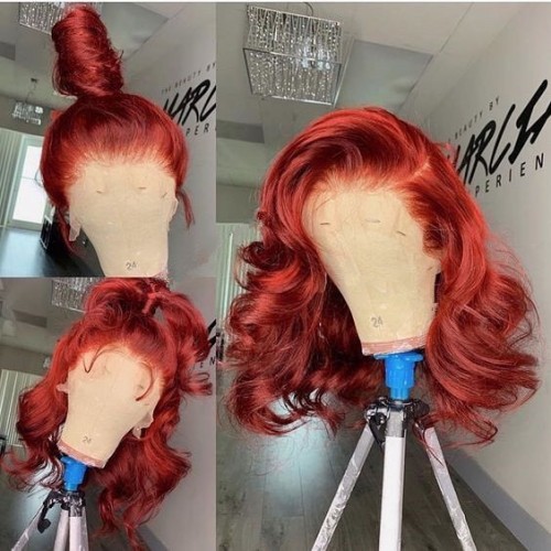 Human Virgin Hair Pre Plucked Ombre 13x4 Tranaparent Lace Front Wig And Full Lace Wig And Burgundy Lace Wig For Black Woman Free Shipping (YM0117)