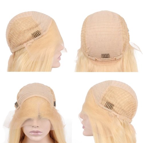 Human Virgin Hair 613 Pre Plucked 13x4 Lace Front Wig And Full Lace Wig Blonde Bob Wig For Black Woman Free Shipping (YM0234)