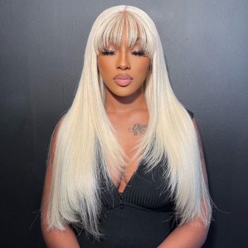 Human Virgin Hair Pre Plucked Ombre White Blonde 13x4 Lace Front Wig And Full Lace Wig For Black Woman Free Shipping (YM0332)