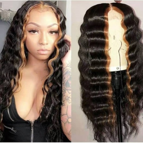 Human Virgin Hair Pre Plucked 13x6 Tranaparent Lace Front Wig And Ombre Lace Wig For Black Woman Free Shipping (YM0173)