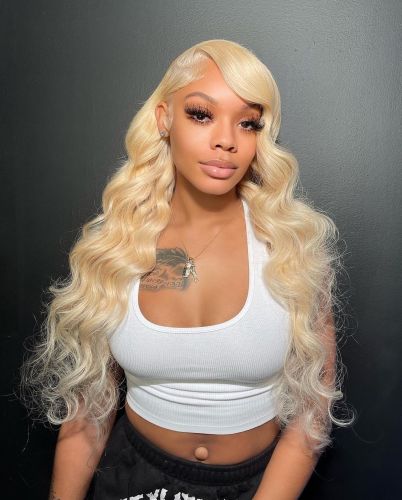 Human Virgin Hair Pre Plucked Blonde 13x4 Lace Wig And Full Lace Wig For Black Woman Free Shipping (YM0312)