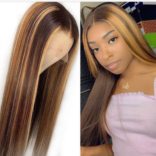 Human Virgin Hair Ombre Pre Plucked HD Swiss Lace Front Wig And Full Lace Wig For Black Woman Free Shipping (YM0244)