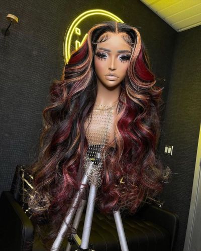 Human Virgin Hair Pre Plucked Ombre 13x4 Tranaparent Lace Front Wig And Full Lace Wig For Black Woman Free Shipping (YM0318)