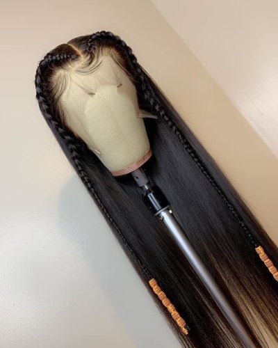 Human Virgin Hair Pre Plucked 13x6 Tranaparent Lace Front Wig And Straight Lace Wig For Black Woman Free Shipping (YM0137)