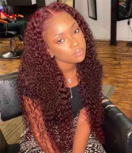 Human Virgin Hair Pre Plucked Ombre 13x4 Tranaparent Lace Front Wig And Full Lace Wig And Burgundy Curly Lace Wig For Black Woman Free Shipping (YM0264)