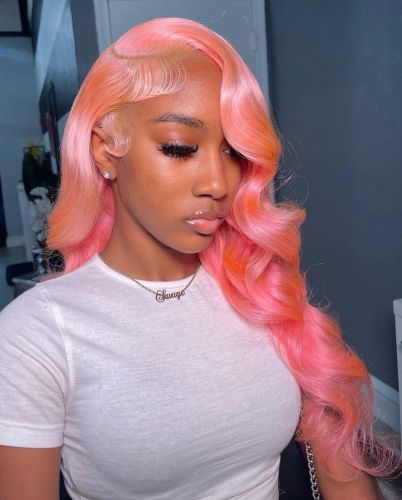 Human Virgin Hair Pre Plucked Ombre 13x4 Lace Front Wig And Full Lace Wig And Pink Wig For Black Woman Free Shipping (YM0320)