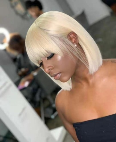 Human Virgin Hair 613 Pre Plucked 13x4 Lace Front Wig And Full Lace Wig Blonde Bob Wig For Black Woman Free Shipping (YM0234)