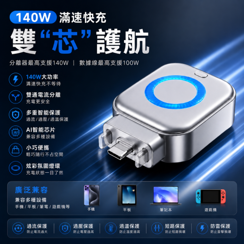 140W 智能斷電充電分離器 滿電自動分離