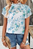 Ruffle Mock Neck Chic Tops