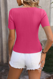 Round Neck Tight Fitting Ice Silk Short Sleeves