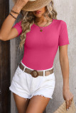 Round Neck Tight Fitting Ice Silk Short Sleeves