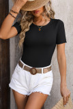 Round Neck Tight Fitting Ice Silk Short Sleeves