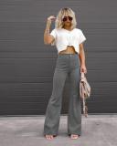 High Waisted Corduroy Slim Fit Micro Flared Pants