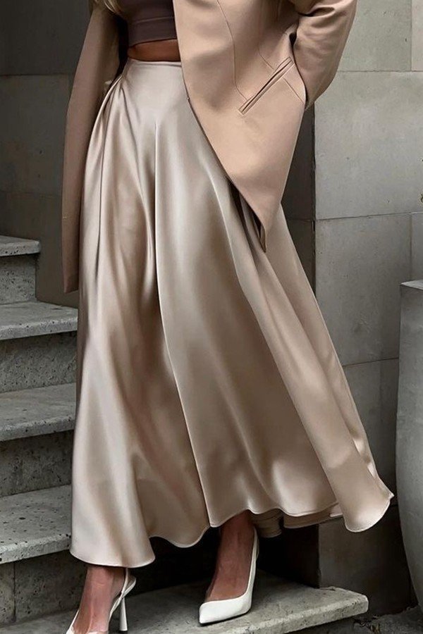Chic Maxi Pleated Skirts Dress