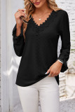 Long Sleeved V-Neck Casual Loose Top For Women