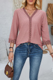 Split Sleeved V-Neck Casual Loose Top For Women