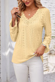 Long Sleeved V-Neck Casual Loose Top For Women