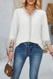 Split Sleeved V-Neck Casual Loose Top For Women