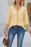 Split Sleeved V-Neck Casual Loose Top For Women