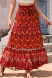 Boho Print Maxi Skirts Dress