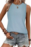 Crewneck Solid Sleeveless Tank Tops