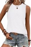 Crewneck Solid Sleeveless Tank Tops