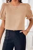 Chic Crewneck Puff Sleeve Tops
