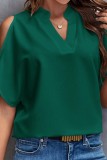 V neck Off Shoulder Chiffon Tops