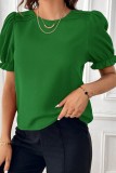 Chic Crewneck Puff Sleeve Tops
